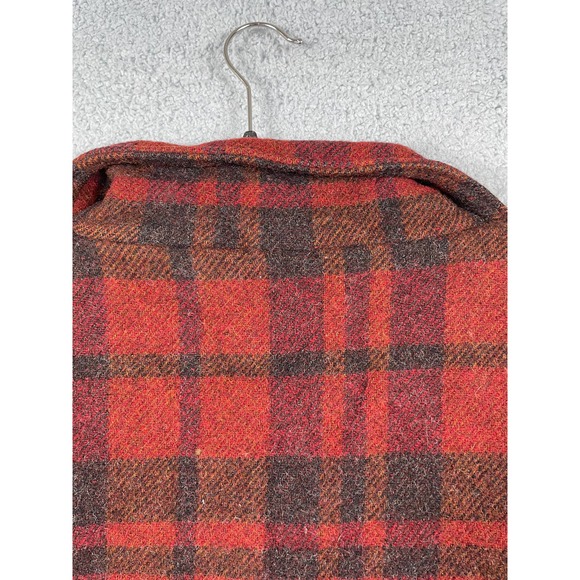 Vintage XXX Snowboard Wax Mens Size XL Red Plaid Wool Blend Full Zip Jacket Rare - Picture 7 of 13